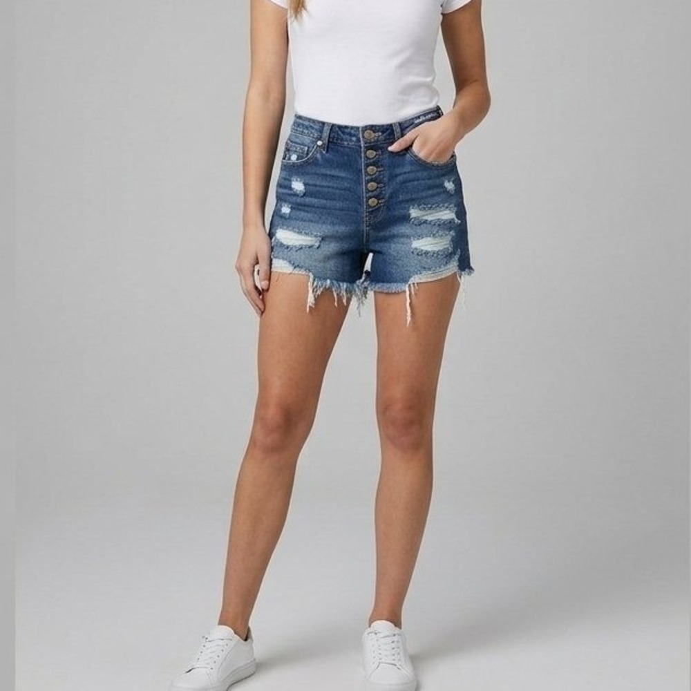 KanCan Juniors Distressed Denim Jean Shorts - Size 5